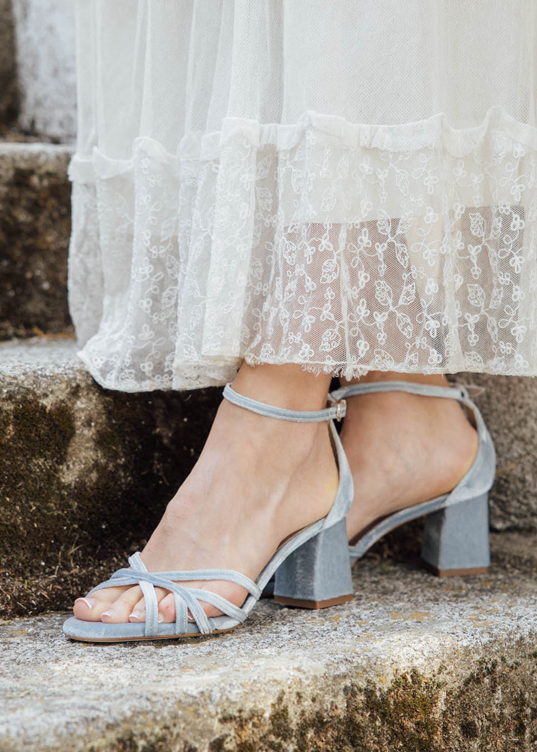 sandalias novias algo azul