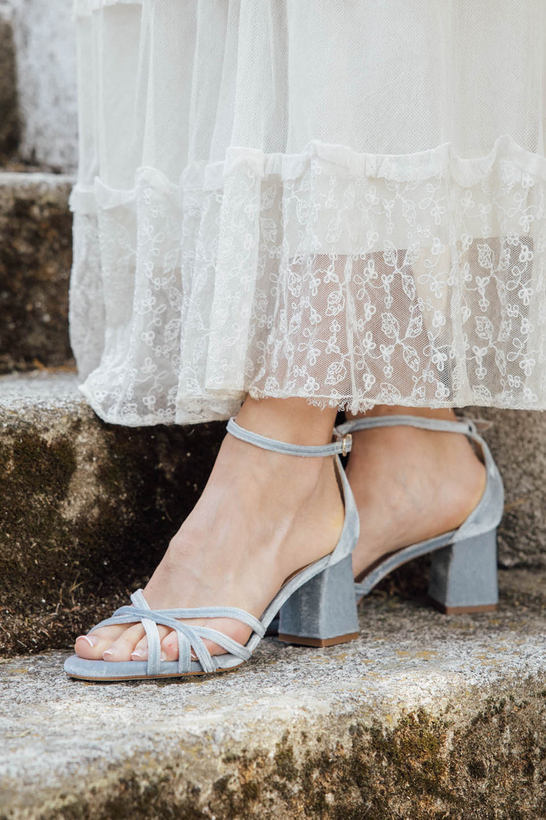 sandalias novias algo azul
