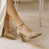 zapatos de terciopelo verdes