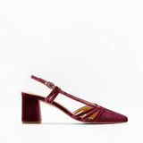 Zapatos de punta para novia fucsia con tacón bloque cómodo para bailar toda la fiesta