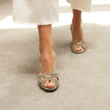 sandalias con tacón ancho para novias