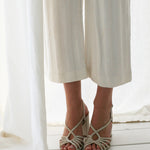 Sandalias blancas para novia de tiras cómodas con tacón bloque