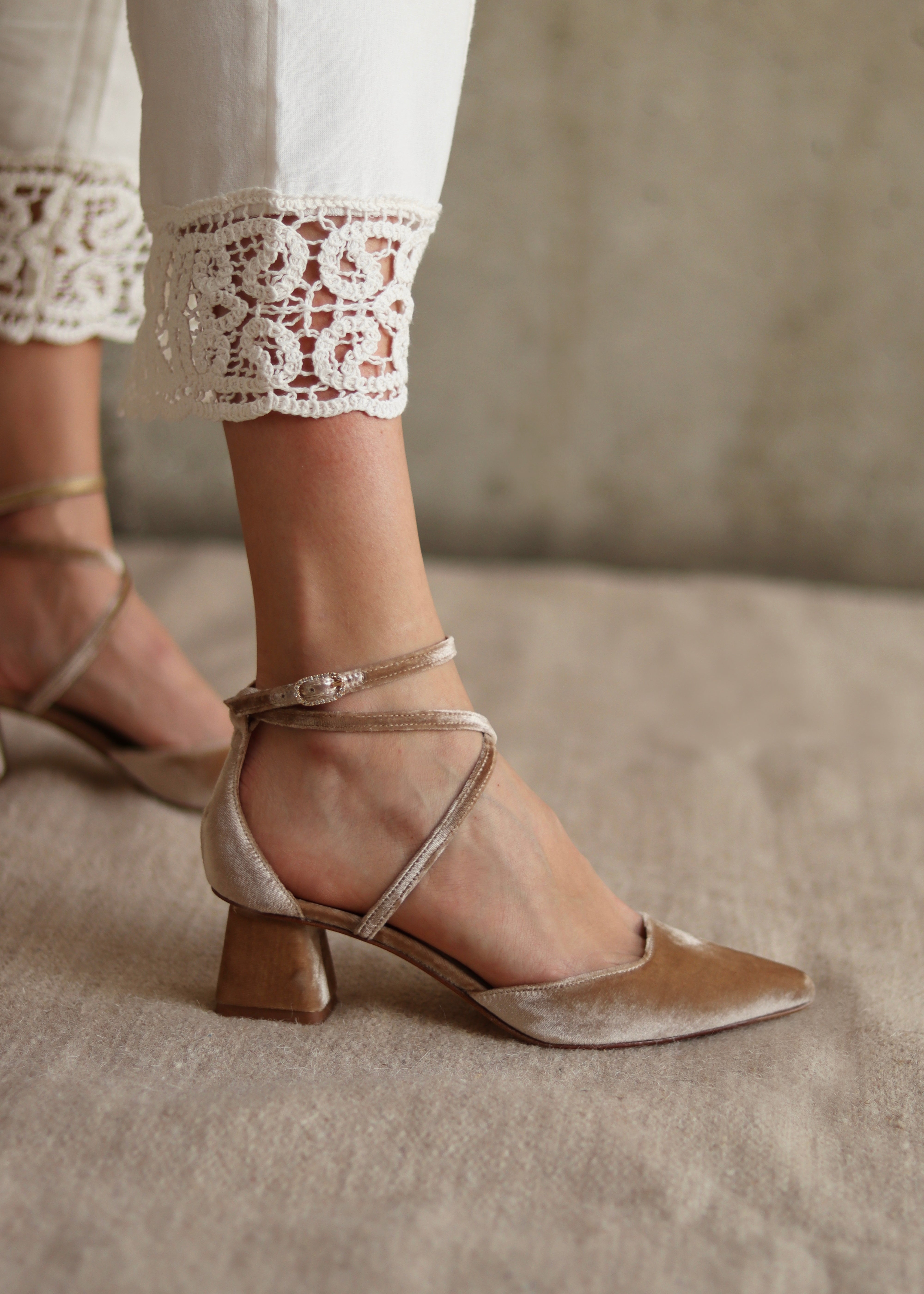 zapatos en terciopelo de seda