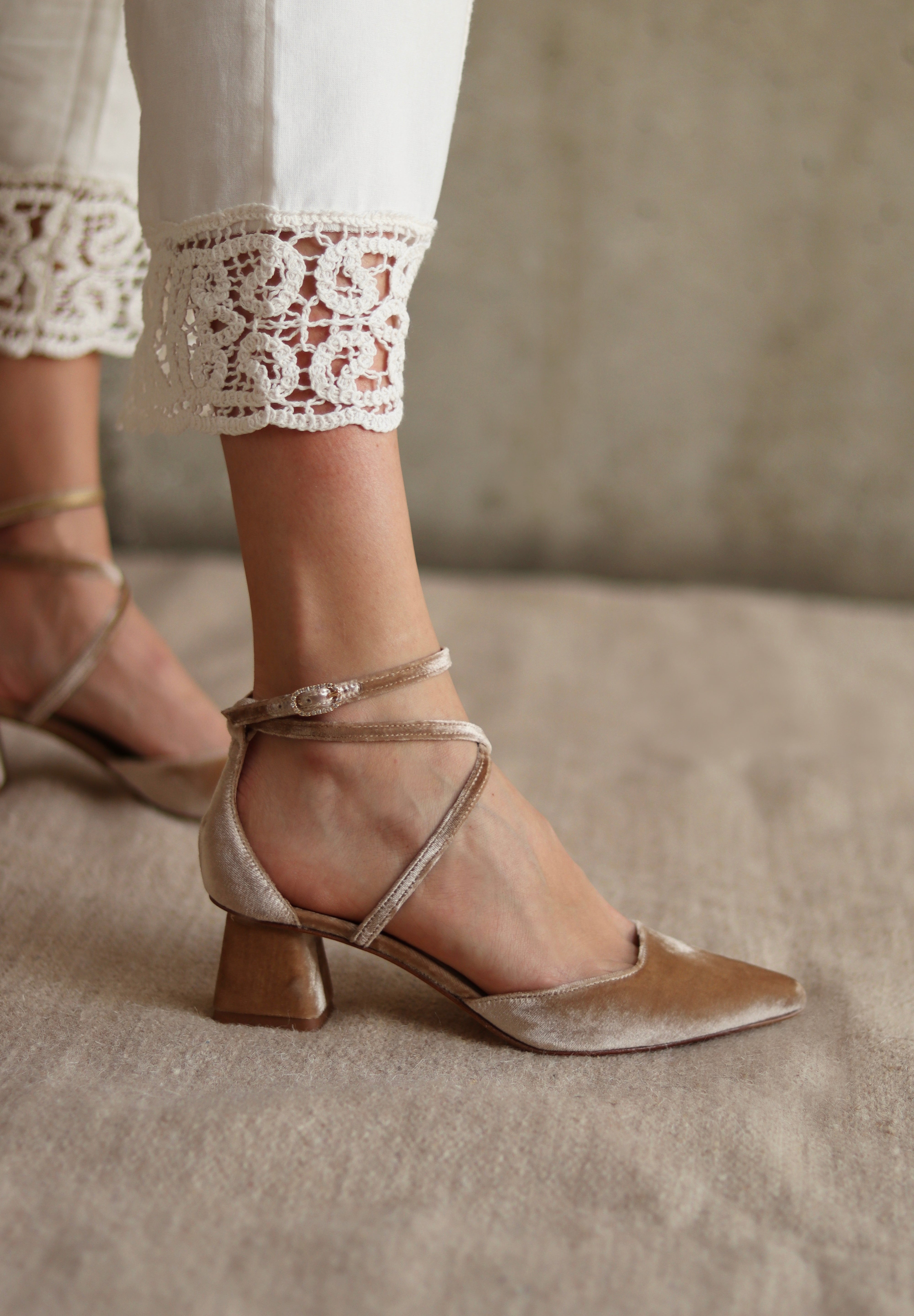 zapatos en terciopelo de seda