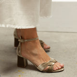 sandalias verdes terciopelo