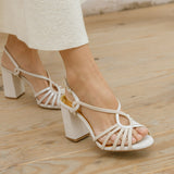 sandalias beige