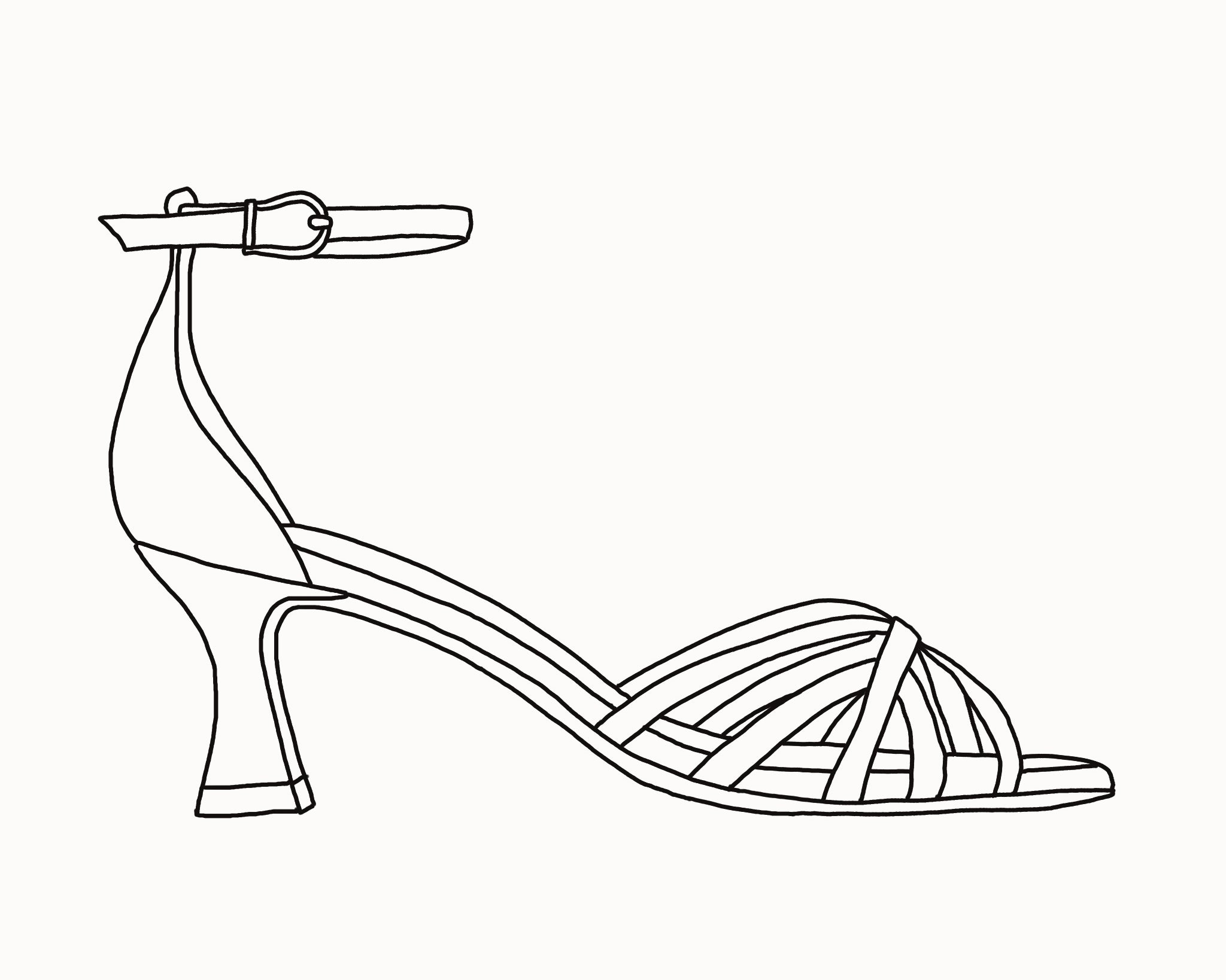 Dibujo zapato de tacón bajo