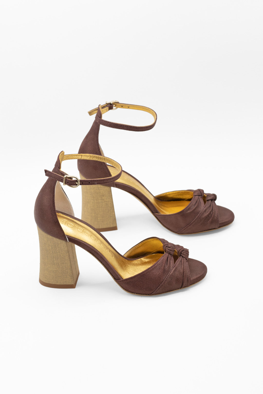 sandalias de piel metalizada