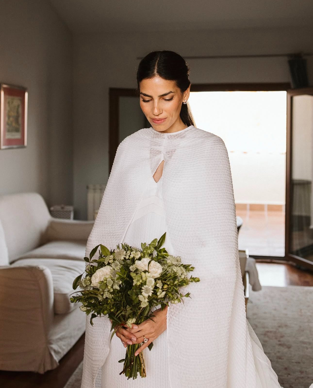 Andreína apostó por un material: la organza con hilos de lana