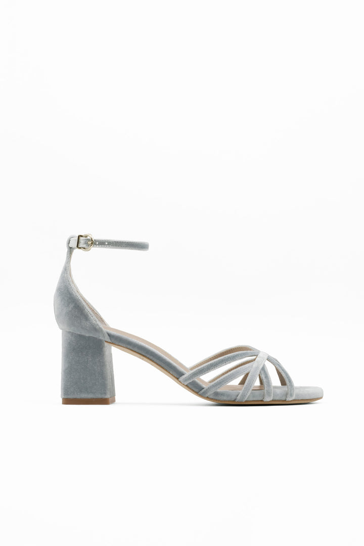 flordeasoka | LOU 6 AZURE | Light blue velvet sandals for women