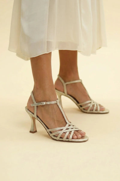 Braided raffia sandals | MILOS 8 PLATINO | flordeasoka