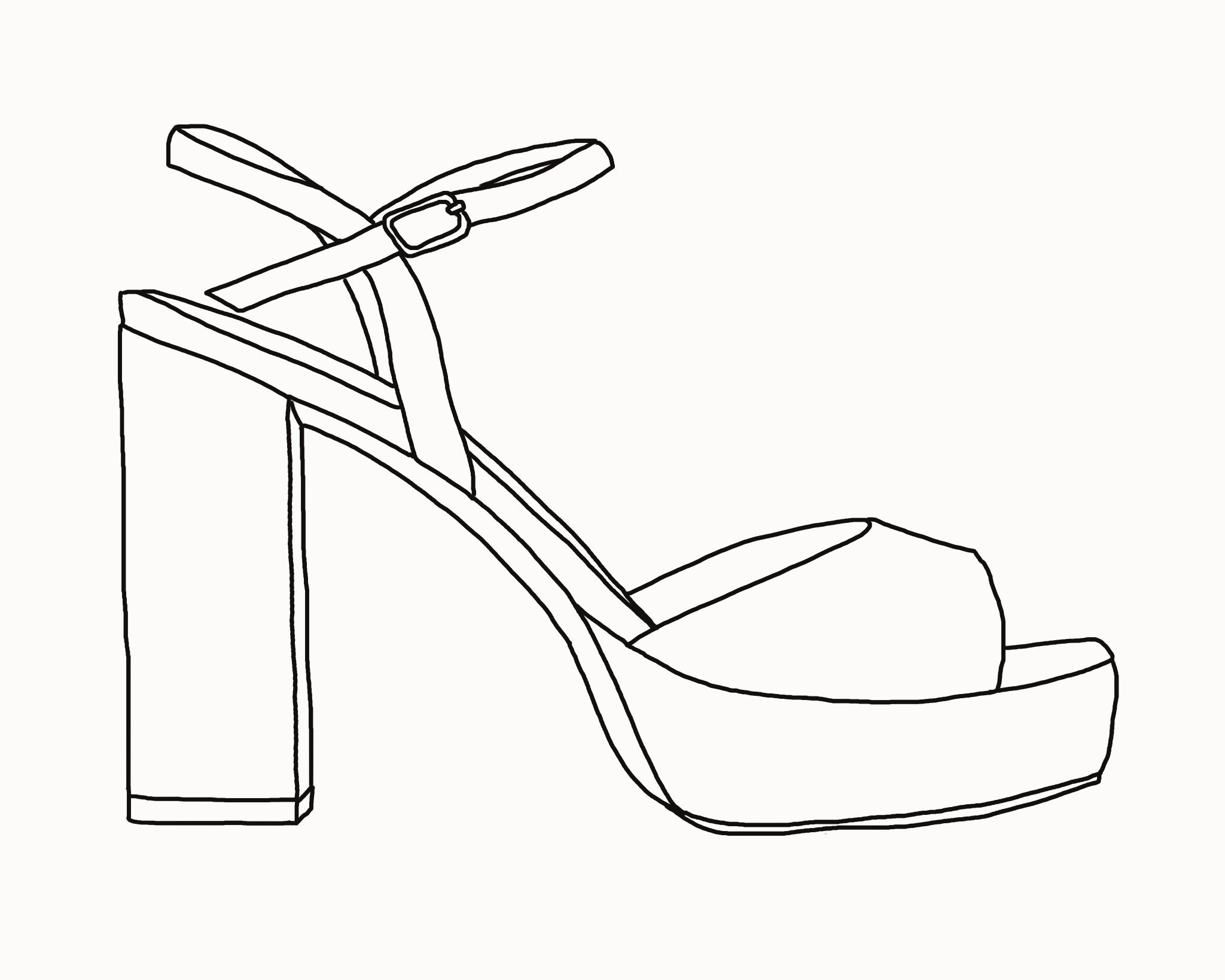 Dibujo zapato de plataforma