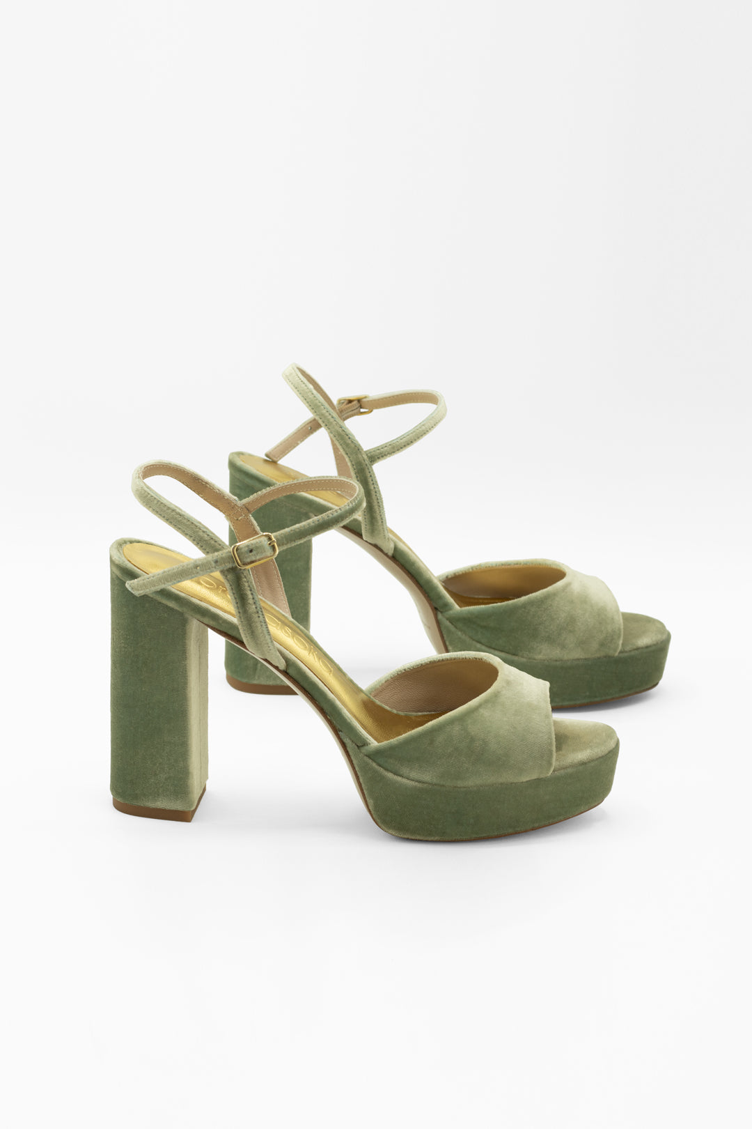 PENELOPE Tacones verdes sandalias altas de plataforma – flordeasoka